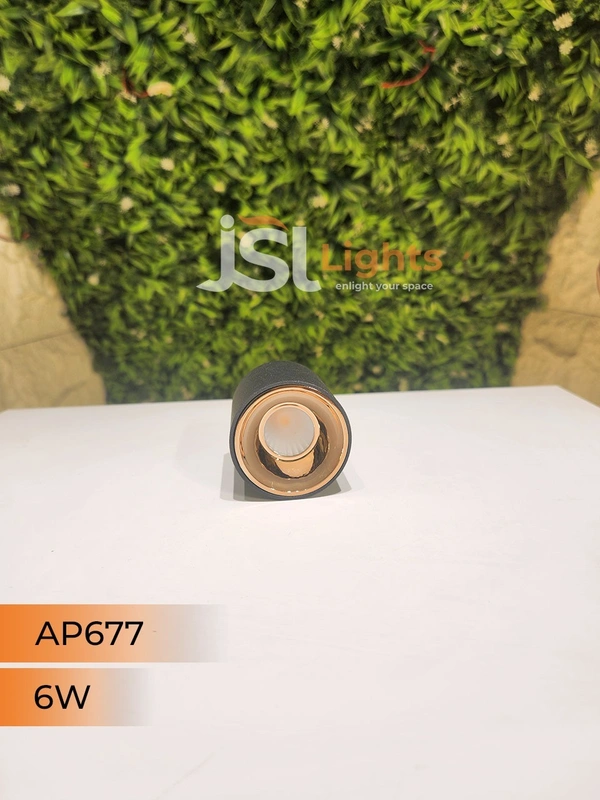 APRA AP677 6W Round Surface Cylindrical Light - 6W, 4000K, Black