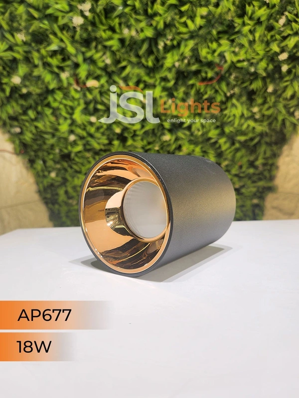 APRA AP677 20W Round Surface Cylindrical Light - 20W, 4000K, Black