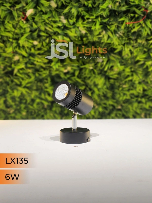 LX 135 6W LED Wall Spotlight Black Body - 6W, 3000K, Black