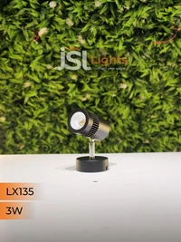 LX 135 3W LED Wall Spotlight Black Body - 3W, 3000K, Black