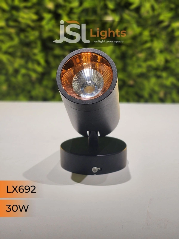 LX 692 30W LED Wall Spotlight Black Body - 30W, 4000K, Black