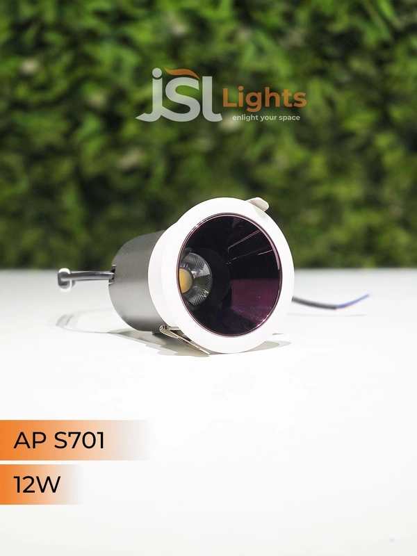 APRA S 701 12W PKW PB Round Deep Recessed COB Downlight - 12W, 4000K