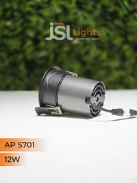 APRA S 701 12W BK PB Round Deep Recessed COB Downlight - 12W, 4000K