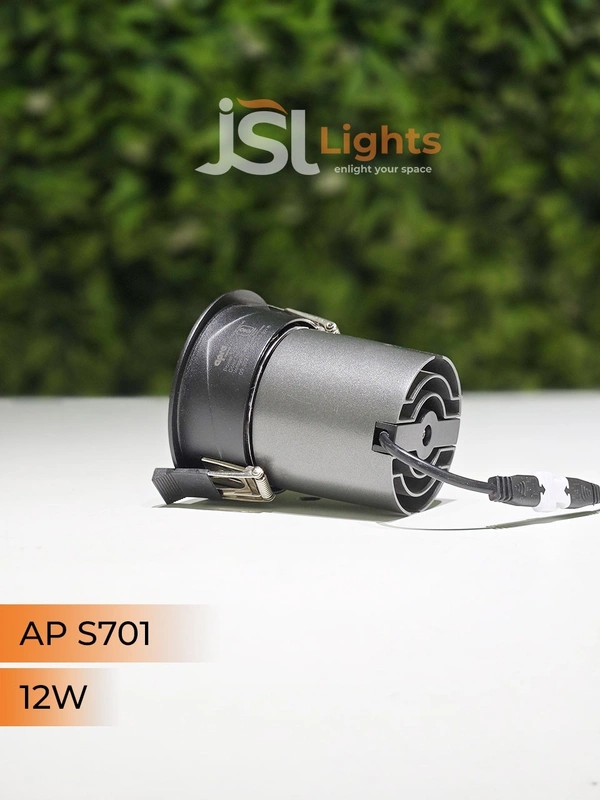 APRA S 701 12W BK PB Round Deep Recessed COB Downlight - 12W, 4000K