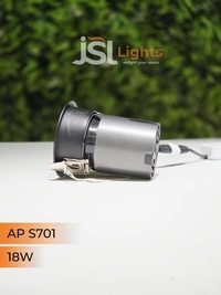 APRA S 701 18W BK PB Round Deep Recessed COB Downlight - 18W, 3000K