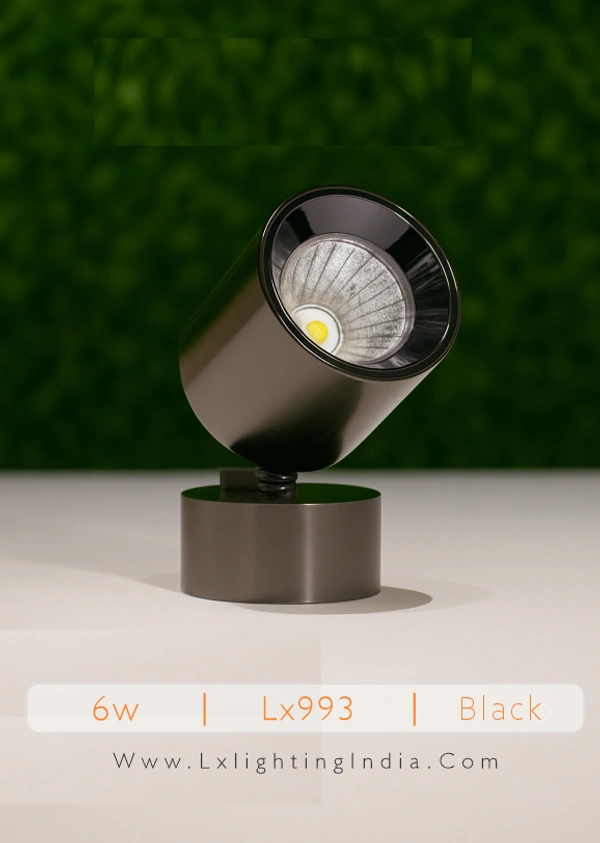 LX 993 PEARL METALLIC BLACK 6W - LED WALL FOCUS LIGHT - WARM WHITE 3000K - 6W, Pearl Black (PB)