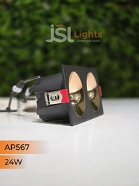 APRA567 24W BK RG Square Recessed Linear COB Downlight - 24W, 3000K