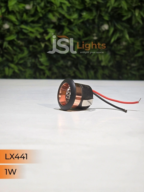 LX 441 1W Black RG Deep Recessed COB Downlight - 1W, 3000K, BK RG