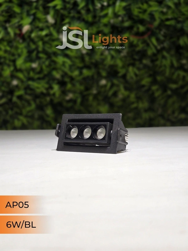 APRA 05 6W Linear Recessed COB Spotlight - 6W, 3000K, Black