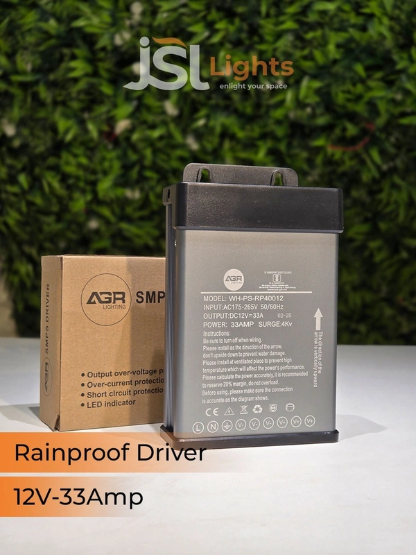 Rainproof 12V 33AMP SMPS LED Power Supply – 400W Constant Voltage Driver for Outdoor LED Sign Boards