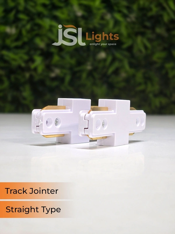 JSL APRA Spot Track Light PVC Straight Jointer  - White, I Jointer