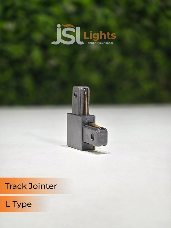 JSL APRA Spot Track Light PVC Straight Jointer  - L Jointer, Black