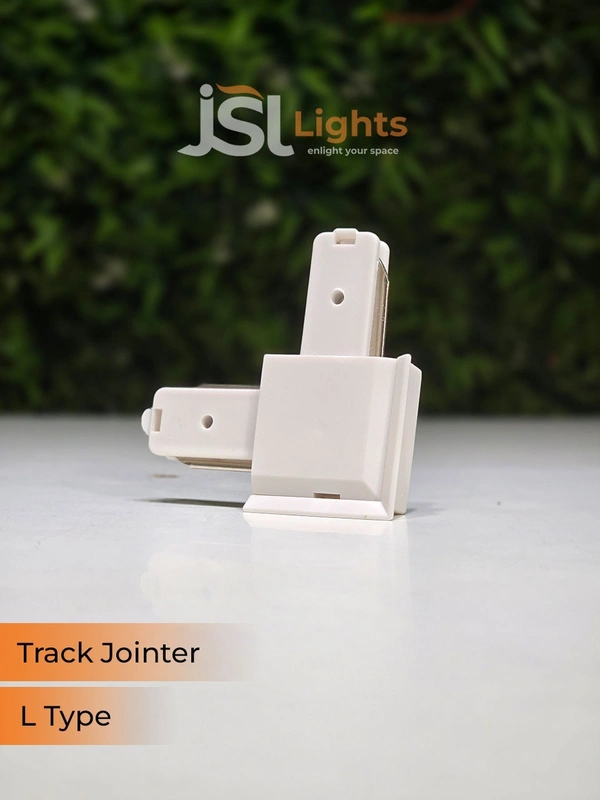 JSL APRA Spot Track Light PVC Straight Jointer  - L Jointer, White