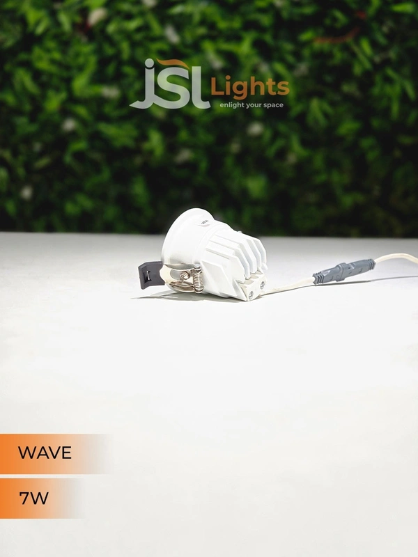 JSL Wave 7W White PB Deep Recessed COB Downlight - 7W, 3000K