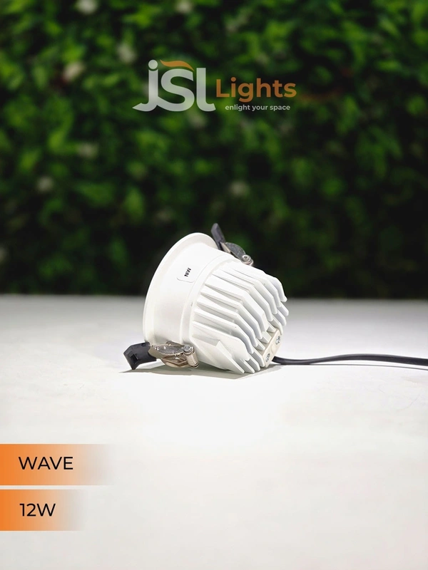 JSL Wave 12W White PB Deep Recessed COB Downlight - 12W, 3000K