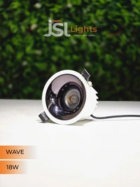 JSL Wave 18W White PB Deep Recessed COB Downlight - 18W, 3000K