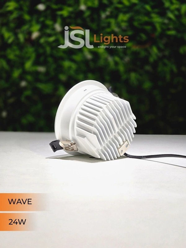 JSL Wave 24W White PB Deep Recessed COB Downlight - 24W, 4000K
