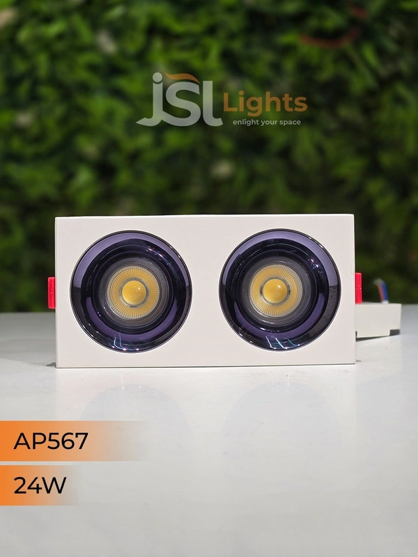 APRA567 24W PKW PB Square Recessed Linear COB Downlight - 24W, 3000K