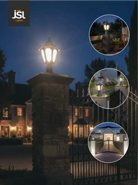 JSL Lights JSL DARK GREY KAMAL GATE LIGHT - OUTDOOR HOME DECOR GATE LAMP PILLAR | B22 HOLDER -