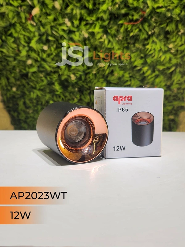 APRA AP 2023WT 12W Black RG Round Surface Cylindrical Light - 12W, 4000K, Black RG