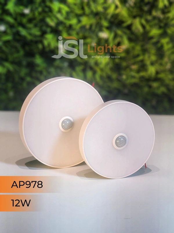 APRA 978 12W Sensor Round Surface Diffuser Panel Light - 12W, 4000K