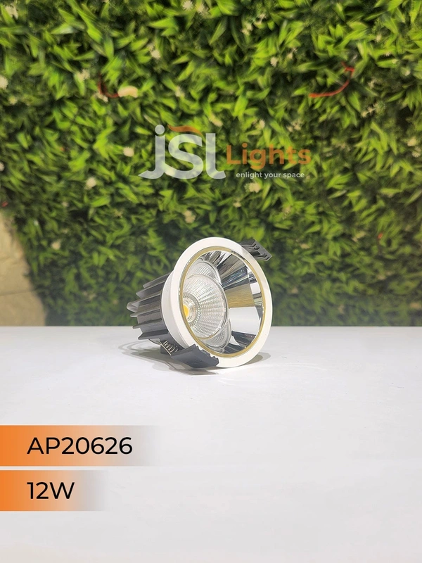 APRA AP 20626 12W White Deep Recessed COB Downlight PB Reflector - 12W, 6000K, White