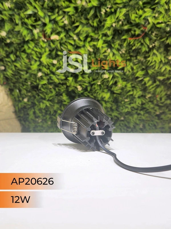 APRA AP 20626 12W Black Deep Recessed COB Downlight PB Reflector - 12W, 4000K, Black