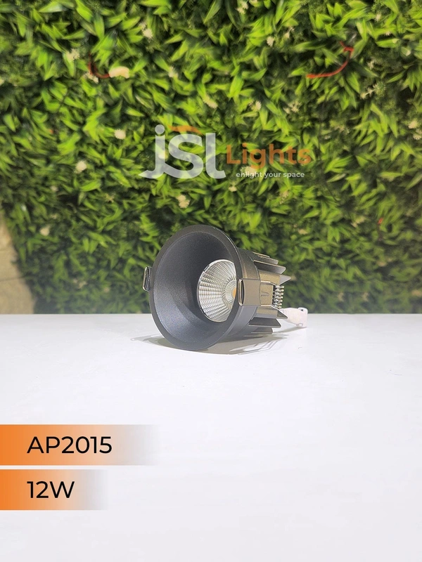 APRA AP 2015 12W Black Deep Recessed COB Downlight - 12W, 3000K, Black