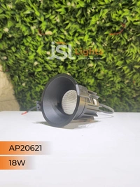 APRA AP20621 18W Black Body Recessed COB Downlight - 18W, 3000K, Black