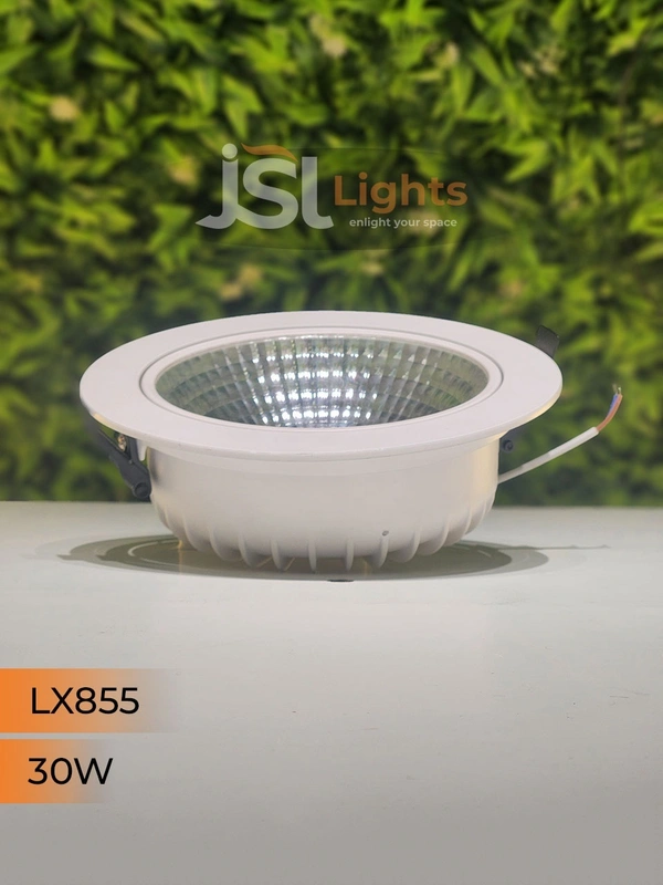 LX 855 30W Round Deep Recessed COB Downlight - 30W, 3000K