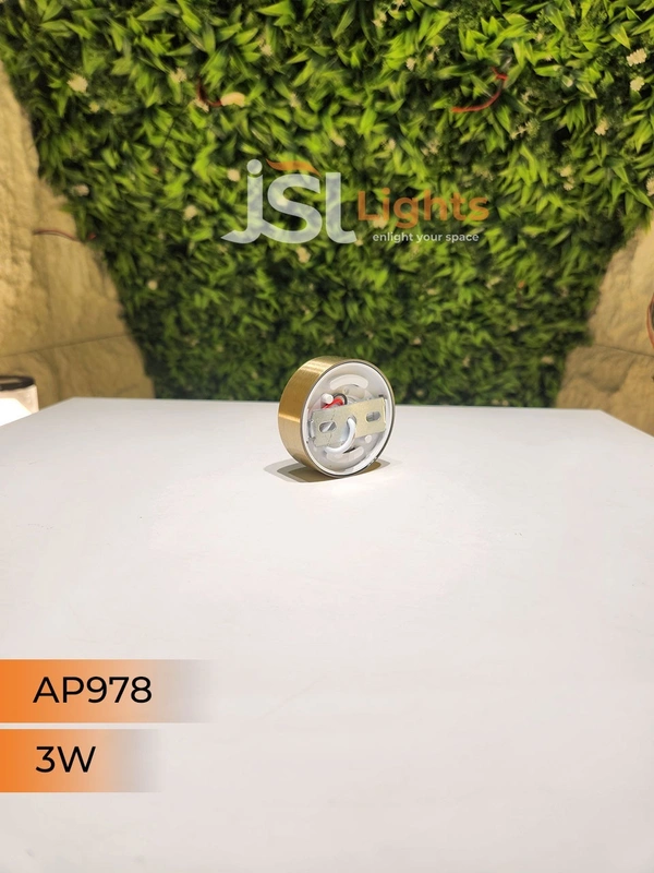 APRA  AP978 3W Round Surface  Diffuser  Panel Light - 3W, 3000K, PB