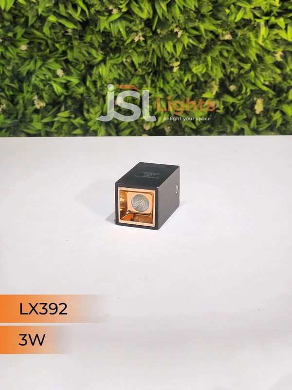 LX392 3W Square Black RG Surface Cylinder Light - 3W, 3000K, SQ
