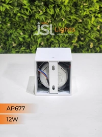 APRA AP677 12W Square White Surface Cylindrical Light - 12W, 4000K, White
