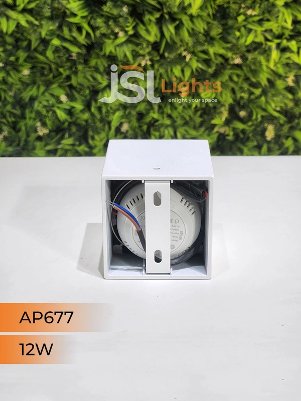 APRA AP677 12W Square White Surface Cylindrical Light - 12W, 3000K, White
