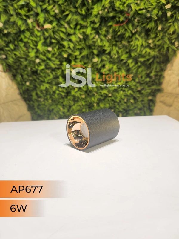 APRA AP677 6W Round Surface Cylindrical Light - 6W, 4000K, Black