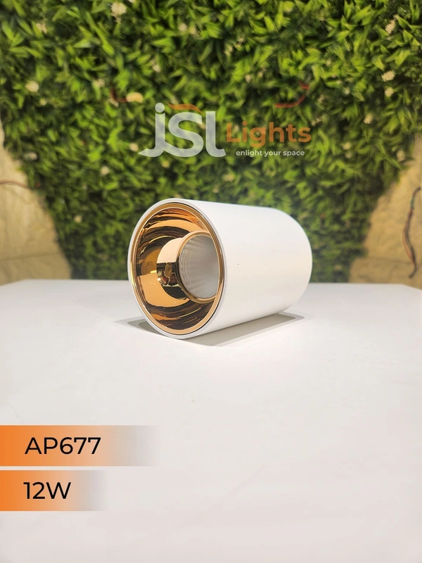 APRA AP677 12W Round Surface Cylindrical Light - 12W, 3000K, White