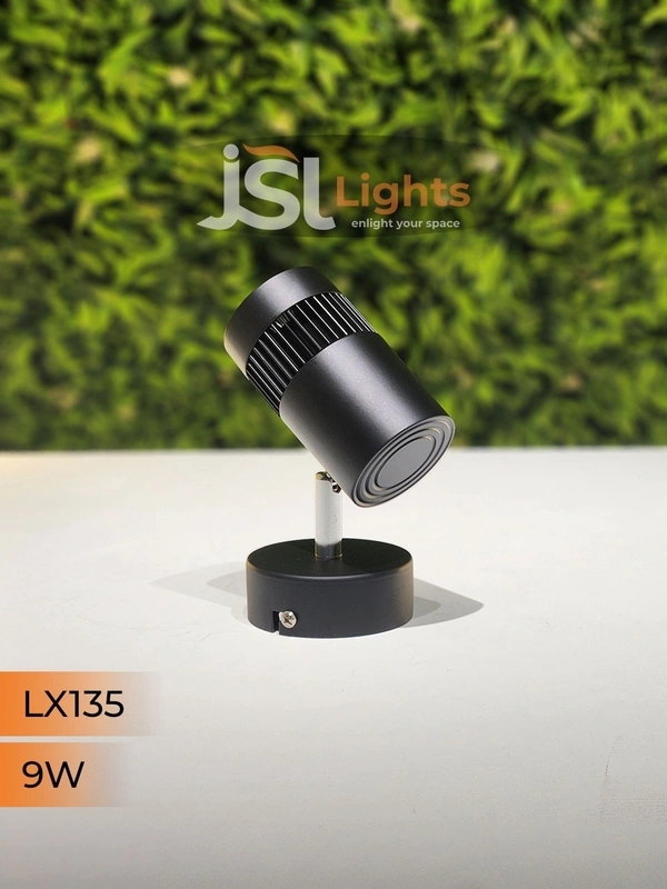 LX 135 9W LED Wall Spotlight Black Body - 9W, 4000K, Black