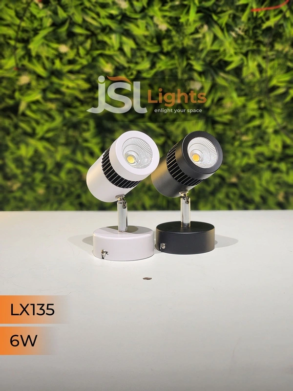 LX 135 6W LED Wall Spotlight Black Body - 6W, 3000K, Black