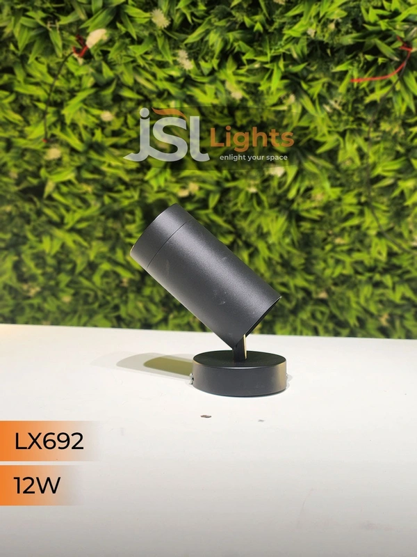 LX 692 12W LED Wall Spotlight Black Body - 12W, 6000K, Black