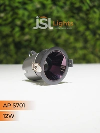 APRA S 701 12W BK PB Round Deep Recessed COB Downlight - 12W, 3000K