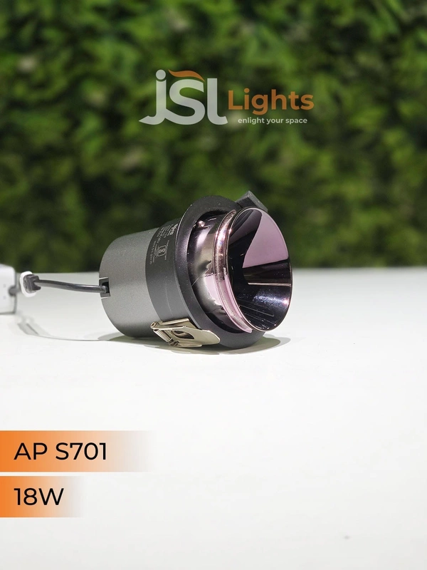 APRA S 701 18W BK PB Round Deep Recessed COB Downlight - 18W, 3000K