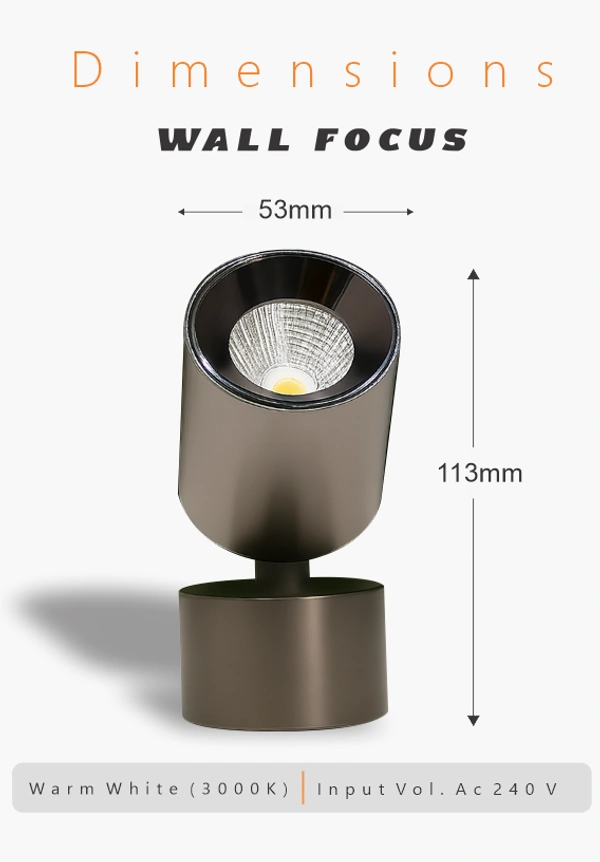 LX 993 PEARL METALLIC BLACK 6W - LED WALL FOCUS LIGHT - WARM WHITE 3000K - 6W, Pearl Black (PB)