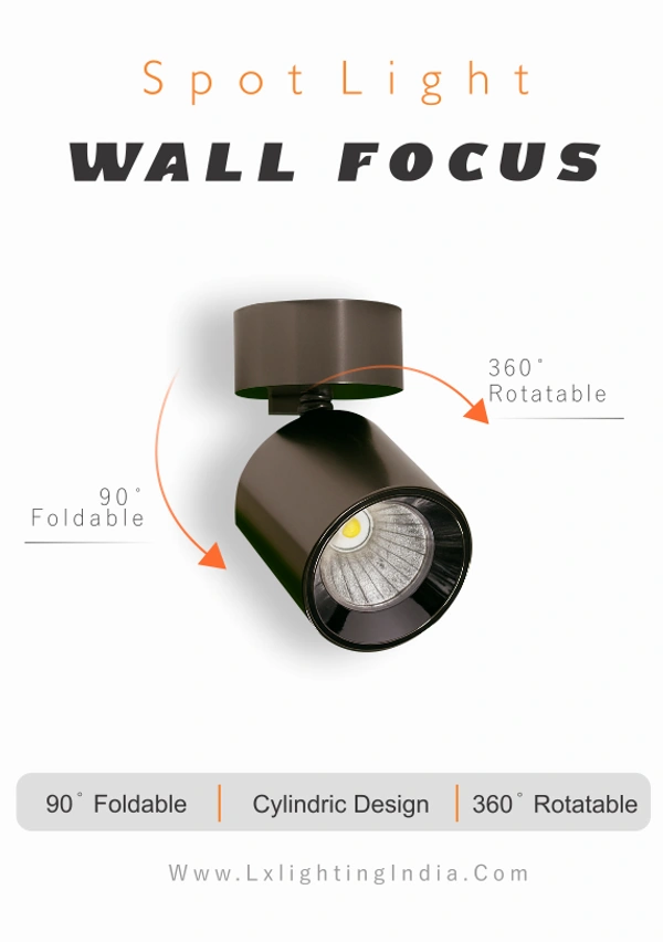 LX 993 PEARL METALLIC BLACK 6W - LED WALL FOCUS LIGHT - WARM WHITE 3000K - 6W, Pearl Black (PB)