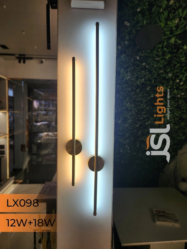 LX098 - 3C 18W Premium Linear LED Wall Sconce - Luxury Brushed Gold Minimalist Stick Wall Light with 3 Color Changing Modes - 18W, 3CCT, GD