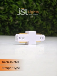 JSL APRA Spot Track Light PVC Straight Jointer  - White, I Jointer