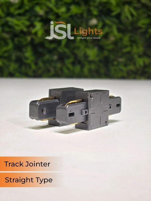 JSL APRA Spot Track Light PVC Straight Jointer  - S Jointer, Black