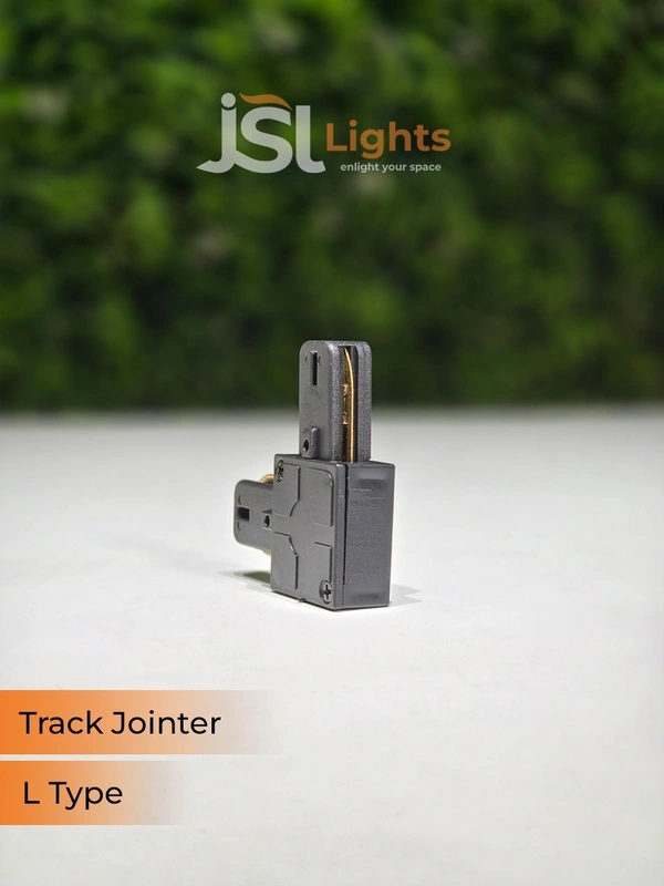 JSL APRA Spot Track Light PVC Straight Jointer  - L Jointer, Black