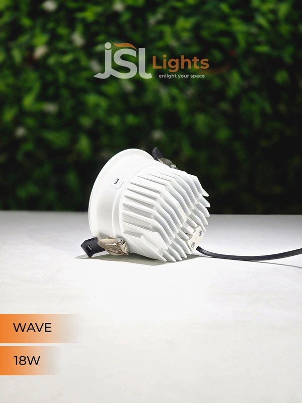 JSL Wave 18W White PB Deep Recessed COB Downlight - 18W, 3000K