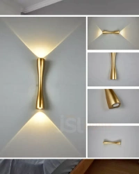 LX  LX 419 6W Golden UP Down Outdoor Wall Light - 6W, 3000K, Golden