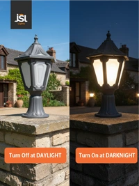 JSL Lights JSL DARK GREY KAMAL GATE LIGHT - OUTDOOR HOME DECOR GATE LAMP PILLAR | B22 HOLDER -